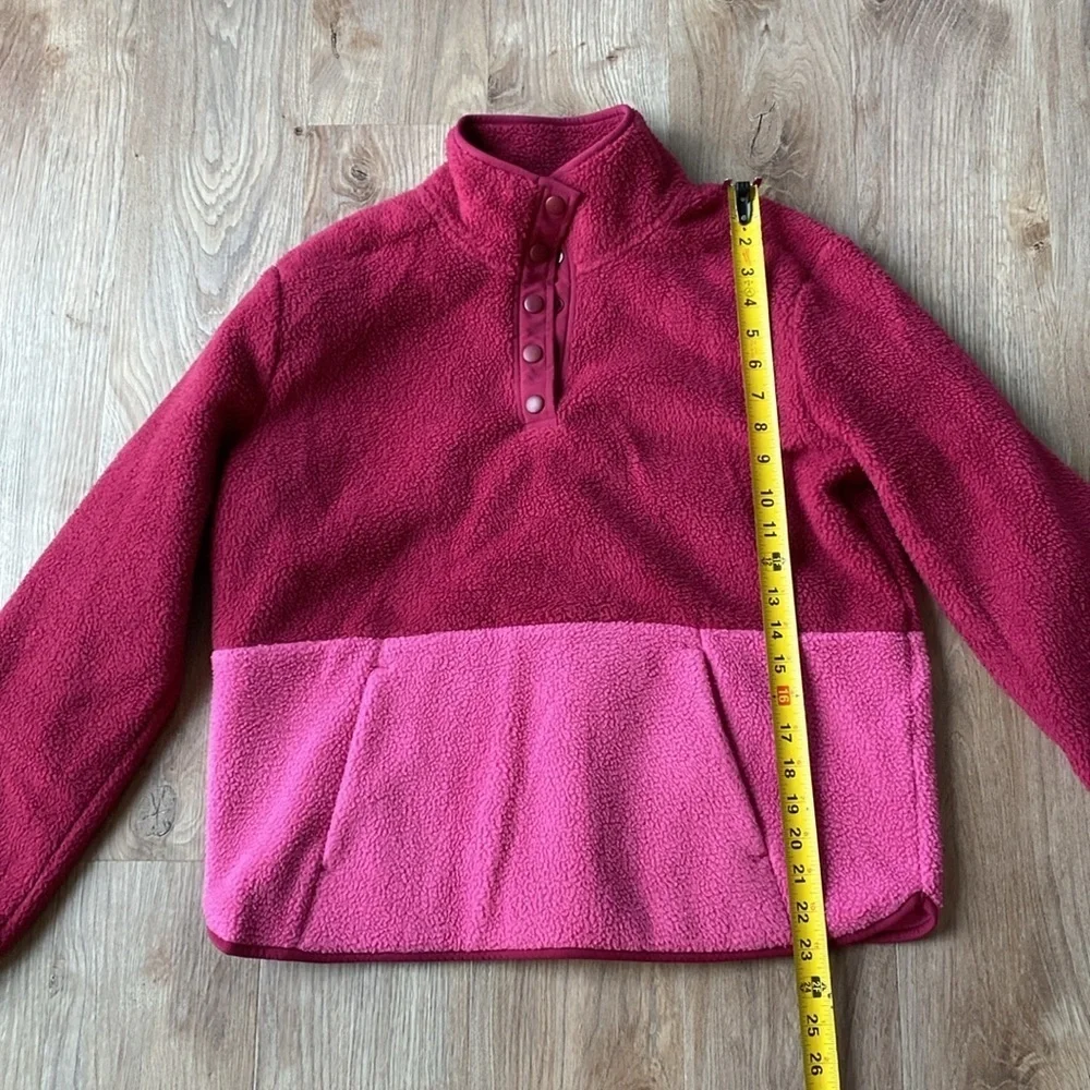 Tek Gear Color Block Pink Fleece Pullover Quarter Neck with  snaps - Picture 7 of 9